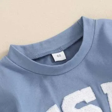 FYBITBO 4th of July Baby Boy Girl Outfit Newborn Bubble Romper American Flag Bodysuit Fourth of July USA Summer Clothes (Blue, 0-3 Months)