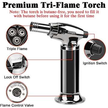 Kaymncuz Cocktail Smoker Kit with Torch, Whiskey Smoker Kit with 6 Flavors Wood Chips, 2 Whiskey Stones, Gifts for Men, Dad, Husband(No Butane)