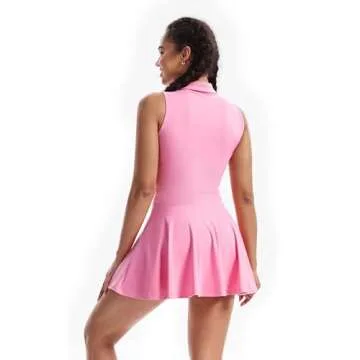 Stylish Polo Golf Tennis Dress with Built-In Shorts for Women