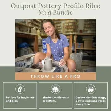 OUTPOST POTTERY Profile Ribs - Precision Pottery Rib Tools Made W/Durable PLA for Consistent Shapes,...
