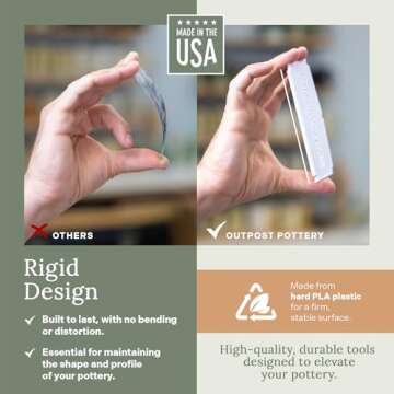 OUTPOST POTTERY Profile Ribs - Precision Pottery Rib Tools Made W/Durable PLA for Consistent Shapes, Floating Designs & Accurate Craft - Texture & Trimming Tools (Ultimate Bundle)