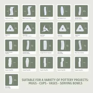 OUTPOST POTTERY Profile Ribs - Precision Pottery Rib Tools Made W/Durable PLA for Consistent Shapes, Floating Designs & Accurate Craft - Texture & Trimming Tools (Ultimate Bundle)