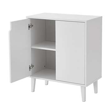 Panana White Coffee Bar Cabinet, Farmhouse Kitchen Sideboard Buffet Storage Cabinet White Accent Sideboard Buffet Cabinet for Kitchen, Dining Room, Living Room, Hallway