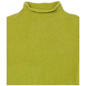 Goodthreads Women's Mid-Gauge Stretch Funnel Neck Sweater, Green, Large