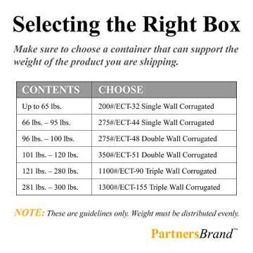 Partners Brand P864 Corrugated Boxes, 8"L x 6"W x 4"H, Kraft (Pack of 25)