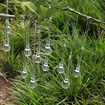 DAHI 10pcs 4Inch Crystal Clear Glass Teardrop Ornaments