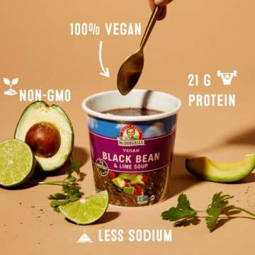 Dr. McDougall's Black Bean and Lime Soup - Gluten Free and Vegan Ramen Noodles - Instant Ramen Noodl...