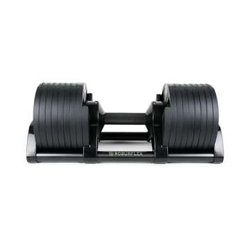 Adjustable Dumbbell (Single) by ROBURFLEX for Workout Strength Training Fitness Home Gym (Matte Blac...