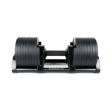 Adjustable Dumbbell (Single) by ROBURFLEX for Workout Strength Training Fitness Home Gym (Matte Blac...