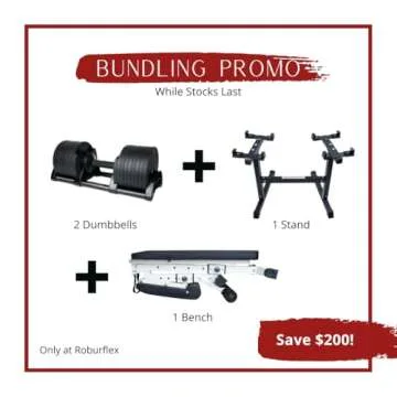 Adjustable Dumbbell (Single) by ROBURFLEX for Workout Strength Training Fitness Home Gym (Matte Black, 80LB)