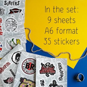 BulbaCraft Punk Rock Stickers - High Quality Self-Adhesive Vinyl Decals for Music Enthusiasts