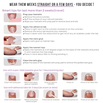 BTArtbox White Press On Toenails for Perfect Home Pedicure