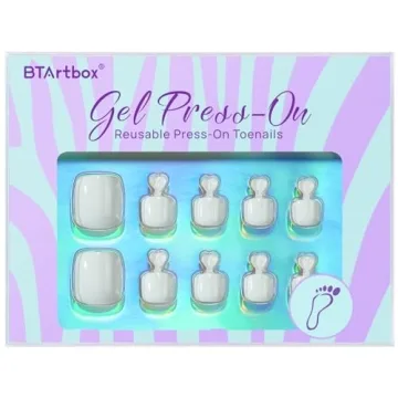 BTArtbox White Press On Toenails for Perfect Home Pedicure