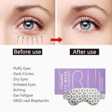 2 in 1 Heated/Ice Eye Mask Moist Heat Eye Mask Lavender & Flaxseed Sinus Pillow Microwavable for Dry Eye,Styes,Sinus Pain,Headache,Migraine,Puffy or Swollen Eyes Irritated and Inflamed Eyelid Bumps