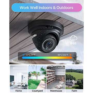 ZOSI 8 Channel 8MP 4K PoE Home Security Camera System Outdoor, 8 x Wired 5MP(3K) Dome PoE IP Cameras...