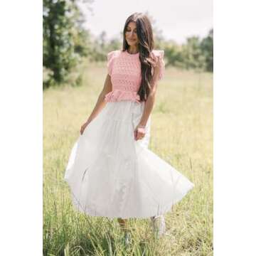 SAUKOLE Womens Casual T-Shirts Dresses Crew Neck A Line Tank Dresses for Wedding Guest Cocktail Party Dress Pink