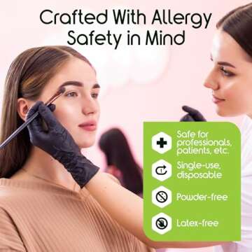 Inspire Black Nitrile Disposable Gloves | 4.5 Nitrile Disposable Safety Medical Cooking Cleaning Disposable Black Gloves|Small, 100 Count