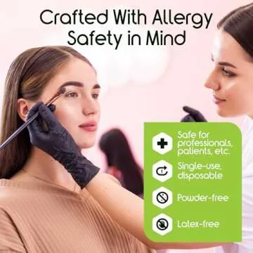 Inspire Black Nitrile Disposable Gloves | 4.5 Nitrile Disposable Safety Medical Cooking Cleaning Disposable Black Gloves|Small, 100 Count