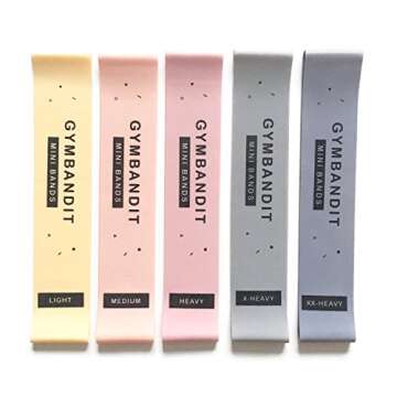 GYMBANDIT - Set of 5 Premium-Quality Resistance Bands with Bag - Tone Legs and Glutes at Home or at The Gym