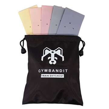 GYMBANDIT - Set of 5 Premium-Quality Resistance Bands with Bag - Tone Legs and Glutes at Home or at The Gym