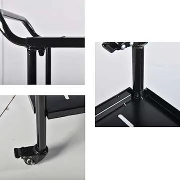 Modern Kitchen Bar Cart on Wheels Metal Rolling Serving Carts with 3 Tier for Storage Mobile Kitchen Island with Lockable Casters and Side Handle for Outdoor& Indoor -33.5 * 15.7 * 37.2inch(L*W*H)