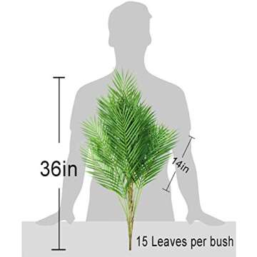 Ollain 36" Tropical Palm Leaf Bush for Effortless Decor