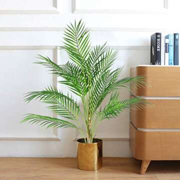 Ollain 36" Tropical Palm Leaf Bush for Effortless Decor