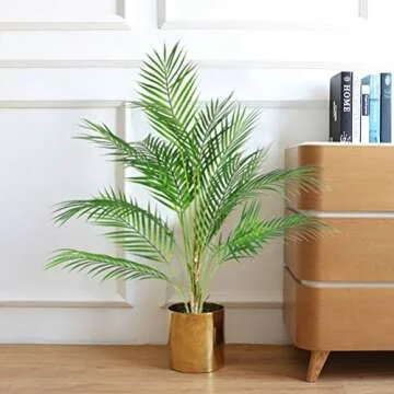 Ollain 36" Tropical Palm Leaf Bush for Effortless Decor