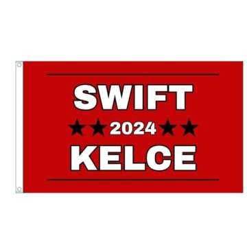 Swift Kelce 2024 3x5 Red Novelty Campaign Flag Swift Fan Wall Decor Kelce Fan Wall Decor Kelce Stadi...