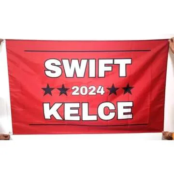 Swift Kelce 2024 3x5 Red Novelty Campaign Flag Swift Fan Wall Decor Kelce Fan Wall Decor Kelce Stadium Banner Tapestry Indoor Outdoor Fun Swift Banner