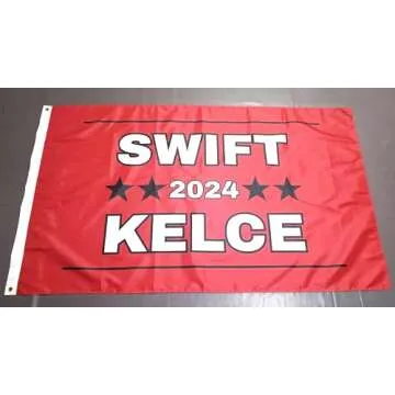 Swift Kelce 2024 3x5 Red Novelty Campaign Flag Swift Fan Wall Decor Kelce Fan Wall Decor Kelce Stadium Banner Tapestry Indoor Outdoor Fun Swift Banner