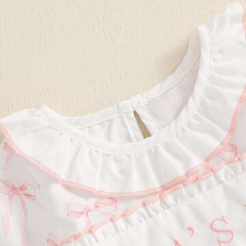 Baby Girl Romper Newborn Dress Long Sleeve Letter Bowknot Doll Collar Bodysuit Ruffle Skirt Cute Spring Clothes (Mamas Mini-pink, 3-6 Months)