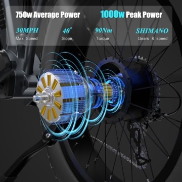 DAMSON Electric Bike 1000W with 120 Miles Range