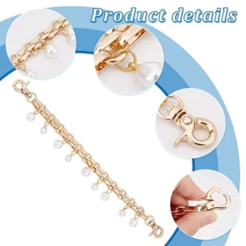 Stylish PH PandaHall Purse Extender with Pearl Charms