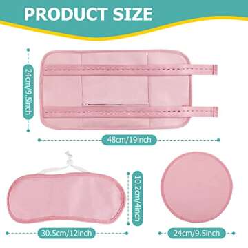 4Pack Castor Oil Pack for Chest, Neck and Abdomen, Reusable Compress Castor Oil Pack Wrap for Abdomen with Adjustable Elastic Strap Flannel Cotton Machine Washable Anti Oil Leak(Pink)