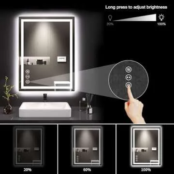 LOAAO 20X28 LED Bathroom Mirror with Anti-Fog Lighting