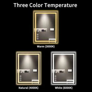 LOAAO 20X28 LED Bathroom Mirror with Anti-Fog Lighting