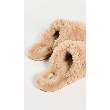 UGG Women's Maxi Curly Slide Slipper, Sand, 11