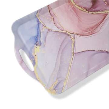 Serving Tray Decorative Tray with Handles Multi-Purpose Rectangular Serving Trays for Restaurant, Pa...