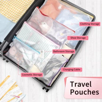 Umriox Waterproof Zipper Pouches Set of 12 Vibrant Bags