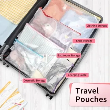 Umriox Waterproof Zipper Pouches Set of 12 Vibrant Bags