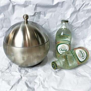 Luvitory Ice Bucket with Lid Double Insulation Stainless Steel Ice Box Container Storage Box Household Kitchen Barrel Restaurant Bar Tableware Accessories