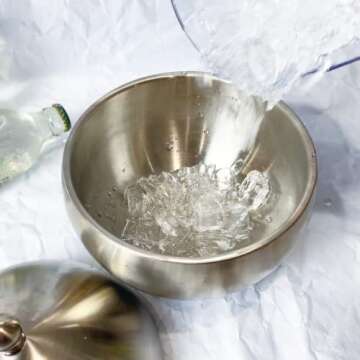 Luvitory Ice Bucket with Lid Double Insulation Stainless Steel Ice Box Container Storage Box Household Kitchen Barrel Restaurant Bar Tableware Accessories