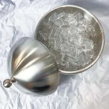 Luvitory Ice Bucket with Lid Double Insulation Stainless Steel Ice Box Container Storage Box Household Kitchen Barrel Restaurant Bar Tableware Accessories