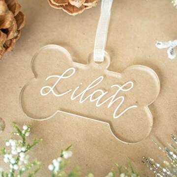 Personalized Acrylic Dog Bone Ornaments - UNIQOOO 20 Pack