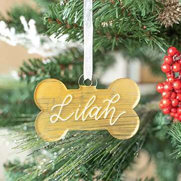 Personalized Acrylic Dog Bone Ornaments - UNIQOOO 20 Pack