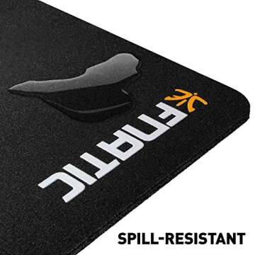 Fnatic Focus 2 Gaming Esports Mouse Mat (Size D - 37.4"x17.7"x0.11") Water-Resistant with Non-Slip Rubber Base, Smooth Cloth Surface for Computer, PC, Laptop, Desk - Black