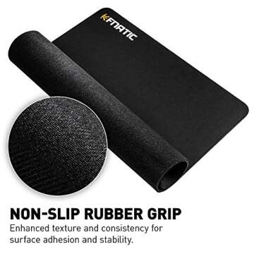 Fnatic Focus 2 Gaming Esports Mouse Mat (Size D - 37.4"x17.7"x0.11") Water-Resistant with Non-Slip Rubber Base, Smooth Cloth Surface for Computer, PC, Laptop, Desk - Black