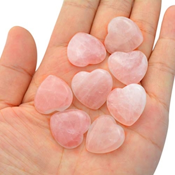 Healing Crystal Rose Stone Hearts - 15 Pack