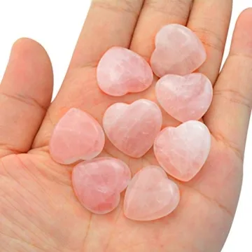 Healing Crystal Rose Stone Hearts - 15 Pack